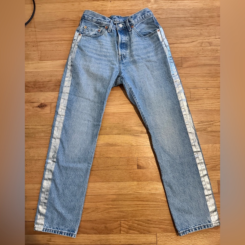 Levi’s 501 Original Fit Jeans Medium Wash with Metallic Stripe